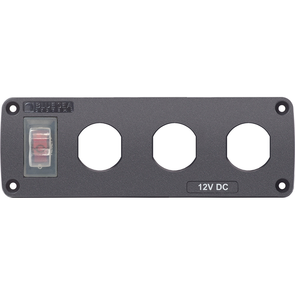Blue Sea 4367 Water Resistant USB Accessory Panel - 15A Circuit Breaker, 3x Blank Apertures [4367]