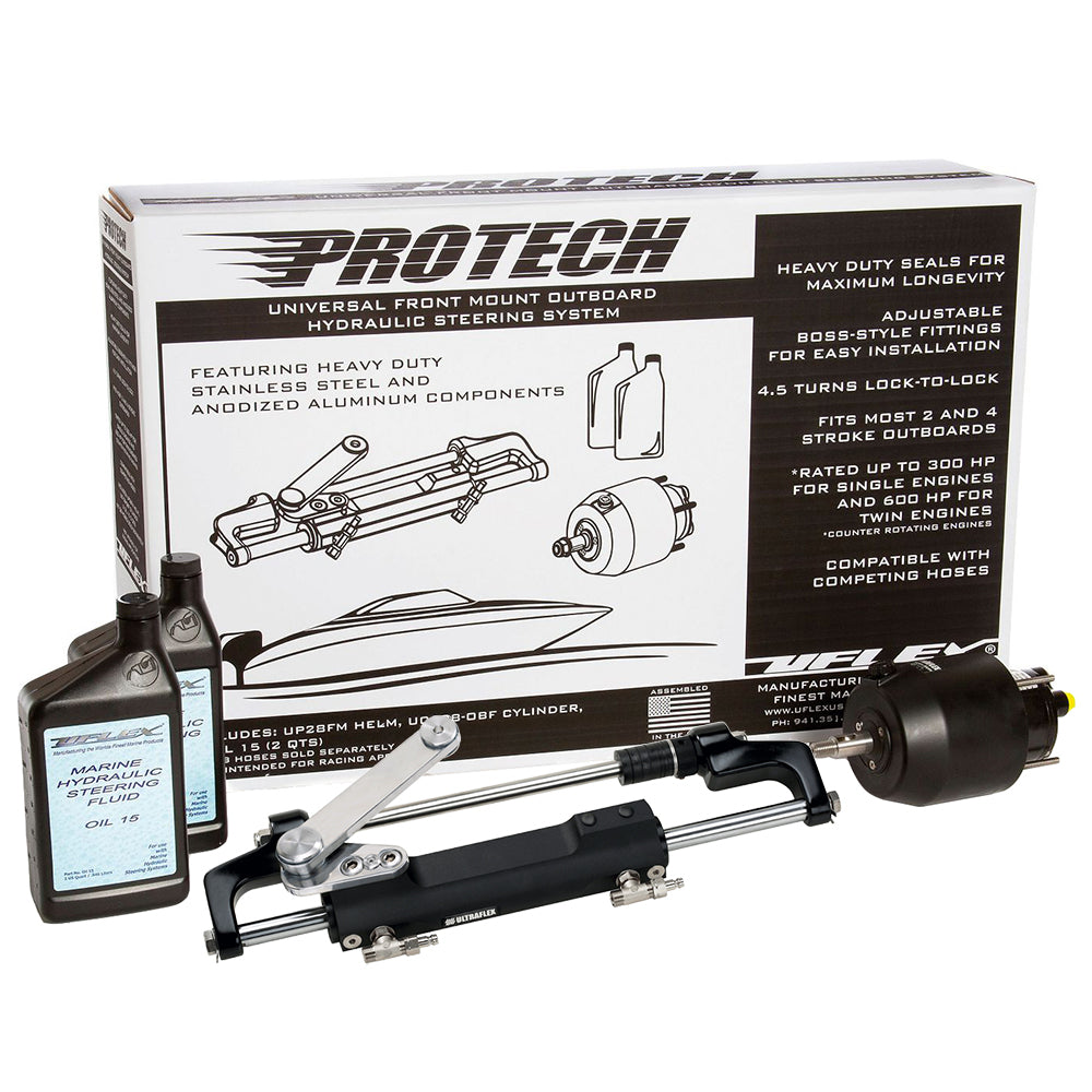 Uflex PROTECH 1.1 Front Mount OB Hydraulic System - Includes UP28 FM Helm, Oil  UC128-TS/1 Cylinder - No Hoses [PROTECH 1.1]